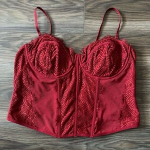 Garage Red Lace Bustier Camisole